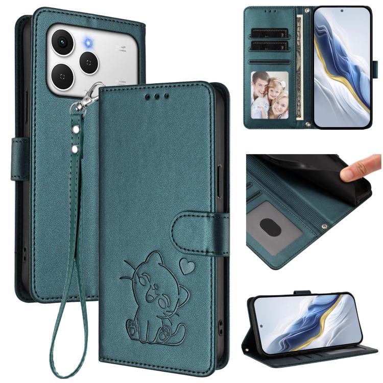 Embossed Heart Cat Leather Phone Case with Hand Strap, For Tecno Camon 50 Pro 4G, For Tecno Camon 50 4G, For Tecno Spark Go 2024 4G / 20C 4G, For Tecno Spark 40C, For Tecno Pova 7 Pro 5G, For Tecno Pova 7 5G 2025, For Tecno Spark 40 Pro+ 4G            ...