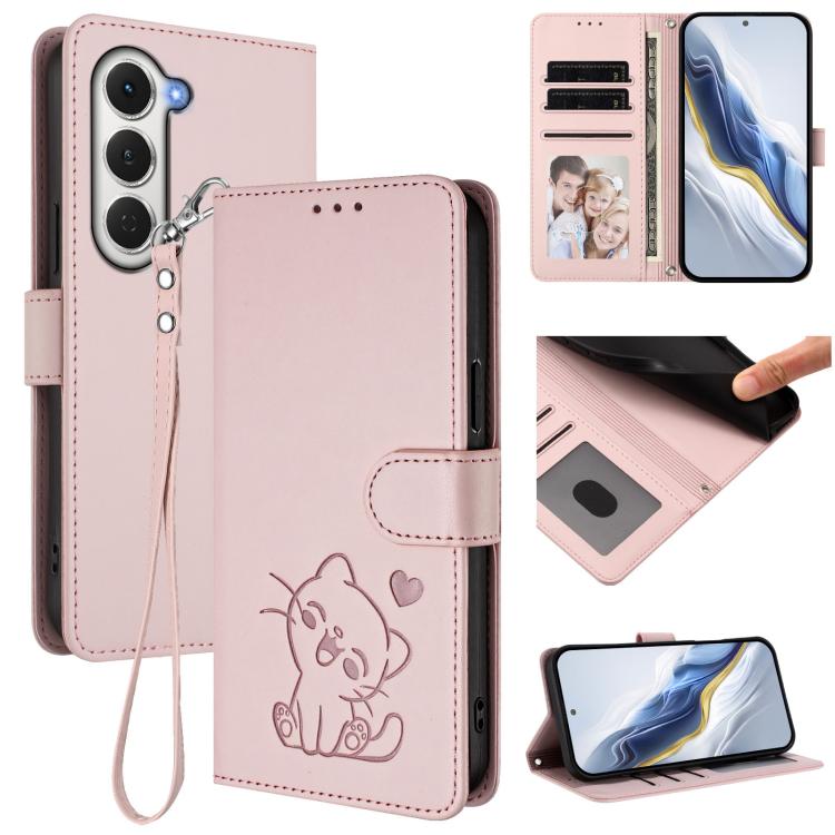 Embossed Heart Cat Leather Phone Case with Hand Strap, For Tecno Camon 50 Pro 4G, For Tecno Camon 50 4G, For Tecno Spark Go 2024 4G / 20C 4G, For Tecno Spark 40C, For Tecno Pova 7 Pro 5G, For Tecno Pova 7 5G 2025, For Tecno Spark 40 Pro+ 4G            ...