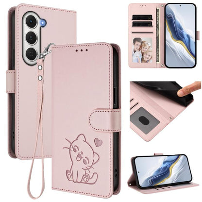 Embossed Heart Cat Leather Phone Case with Hand Strap, For Tecno Camon 50 Pro 4G, For Tecno Camon 50 4G, For Tecno Spark Go 2024 4G / 20C 4G, For Tecno Spark 40C, For Tecno Pova 7 Pro 5G, For Tecno Pova 7 5G 2025, For Tecno Spark 40 Pro+ 4G            ...