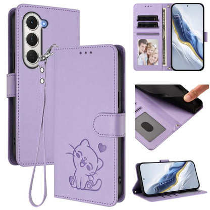Embossed Heart Cat Leather Phone Case with Hand Strap, For Tecno Camon 50 Pro 4G, For Tecno Camon 50 4G, For Tecno Spark Go 2024 4G / 20C 4G, For Tecno Spark 40C, For Tecno Pova 7 Pro 5G, For Tecno Pova 7 5G 2025, For Tecno Spark 40 Pro+ 4G            ...