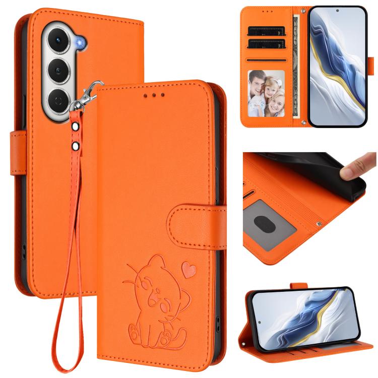 Embossed Heart Cat Leather Phone Case with Hand Strap, For Tecno Camon 50 Pro 4G, For Tecno Camon 50 4G, For Tecno Spark Go 2024 4G / 20C 4G, For Tecno Spark 40C, For Tecno Pova 7 Pro 5G, For Tecno Pova 7 5G 2025, For Tecno Spark 40 Pro+ 4G            ...