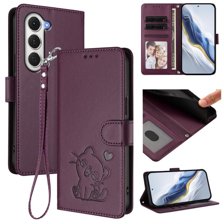 Embossed Heart Cat Leather Phone Case with Hand Strap, For Tecno Camon 50 Pro 4G, For Tecno Camon 50 4G, For Tecno Spark Go 2024 4G / 20C 4G, For Tecno Spark 40C, For Tecno Pova 7 Pro 5G, For Tecno Pova 7 5G 2025, For Tecno Spark 40 Pro+ 4G            ...