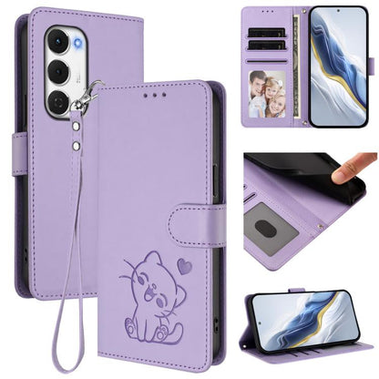 Embossed Heart Cat Leather Phone Case with Hand Strap, For Tecno Camon 50 Pro 4G, For Tecno Camon 50 4G, For Tecno Spark Go 2024 4G / 20C 4G, For Tecno Spark 40C, For Tecno Pova 7 Pro 5G, For Tecno Pova 7 5G 2025, For Tecno Spark 40 Pro+ 4G            ...