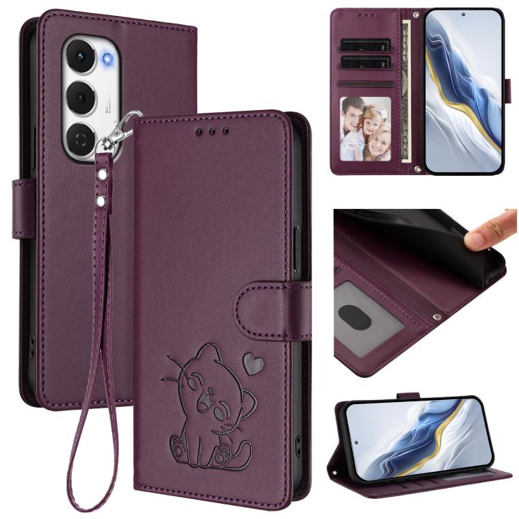 Embossed Heart Cat Leather Phone Case with Hand Strap, For Tecno Camon 50 Pro 4G, For Tecno Camon 50 4G, For Tecno Spark Go 2024 4G / 20C 4G, For Tecno Spark 40C, For Tecno Pova 7 Pro 5G, For Tecno Pova 7 5G 2025, For Tecno Spark 40 Pro+ 4G            ...