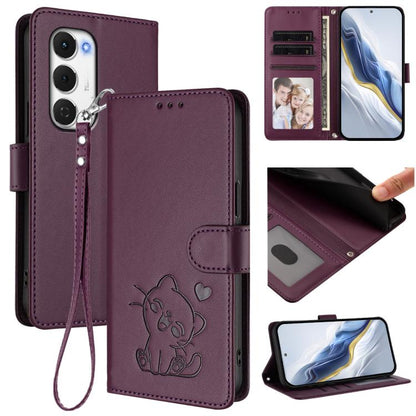 Embossed Heart Cat Leather Phone Case with Hand Strap, For Tecno Camon 50 Pro 4G, For Tecno Camon 50 4G, For Tecno Spark Go 2024 4G / 20C 4G, For Tecno Spark 40C, For Tecno Pova 7 Pro 5G, For Tecno Pova 7 5G 2025, For Tecno Spark 40 Pro+ 4G            ...
