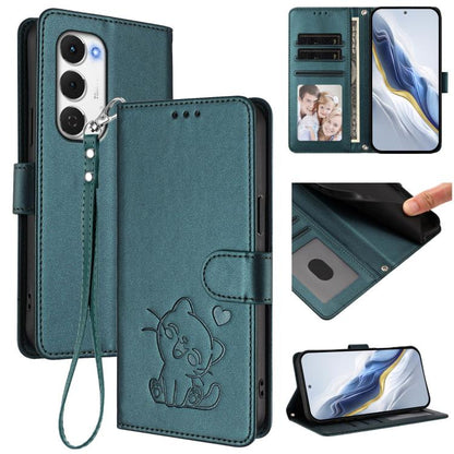 Embossed Heart Cat Leather Phone Case with Hand Strap, For Tecno Camon 50 Pro 4G, For Tecno Camon 50 4G, For Tecno Spark Go 2024 4G / 20C 4G, For Tecno Spark 40C, For Tecno Pova 7 Pro 5G, For Tecno Pova 7 5G 2025, For Tecno Spark 40 Pro+ 4G            ...