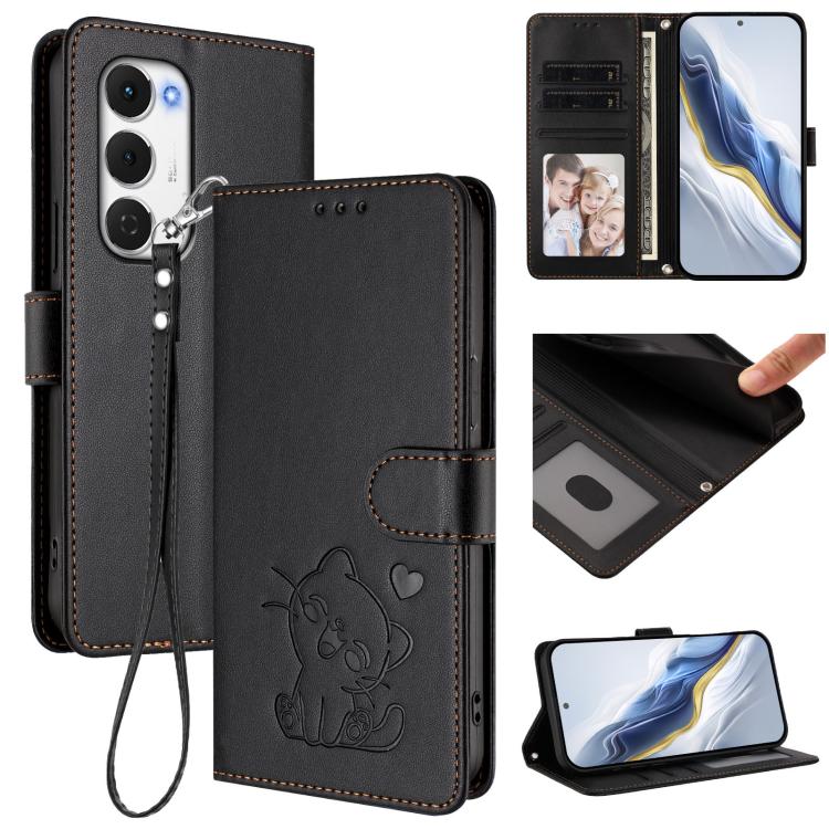 Embossed Heart Cat Leather Phone Case with Hand Strap, For Tecno Camon 50 Pro 4G, For Tecno Camon 50 4G, For Tecno Spark Go 2024 4G / 20C 4G, For Tecno Spark 40C, For Tecno Pova 7 Pro 5G, For Tecno Pova 7 5G 2025, For Tecno Spark 40 Pro+ 4G            ...