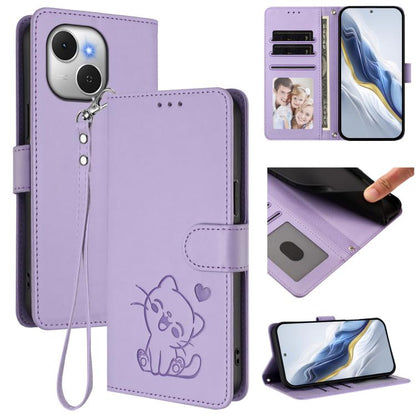 Embossed Heart Cat Leather Phone Case with Hand Strap, For Tecno Camon 50 Pro 4G, For Tecno Camon 50 4G, For Tecno Spark Go 2024 4G / 20C 4G, For Tecno Spark 40C, For Tecno Pova 7 Pro 5G, For Tecno Pova 7 5G 2025, For Tecno Spark 40 Pro+ 4G            ...