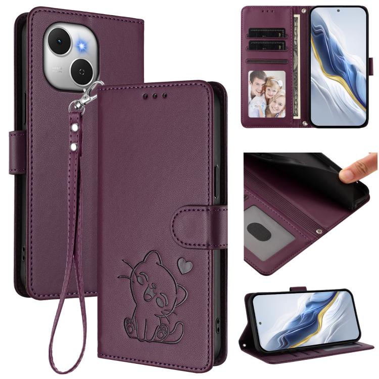 Embossed Heart Cat Leather Phone Case with Hand Strap, For Tecno Camon 50 Pro 4G, For Tecno Camon 50 4G, For Tecno Spark Go 2024 4G / 20C 4G, For Tecno Spark 40C, For Tecno Pova 7 Pro 5G, For Tecno Pova 7 5G 2025, For Tecno Spark 40 Pro+ 4G            ...