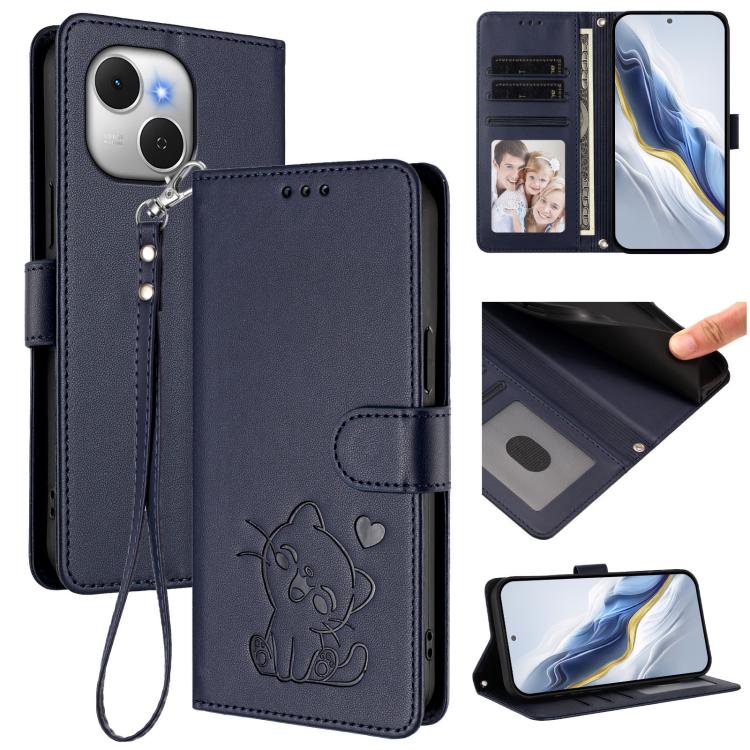 Embossed Heart Cat Leather Phone Case with Hand Strap, For Tecno Camon 50 Pro 4G, For Tecno Camon 50 4G, For Tecno Spark Go 2024 4G / 20C 4G, For Tecno Spark 40C, For Tecno Pova 7 Pro 5G, For Tecno Pova 7 5G 2025, For Tecno Spark 40 Pro+ 4G            ...