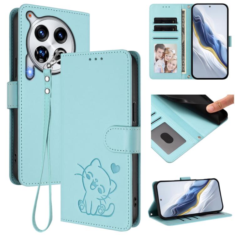 Embossed Heart Cat Leather Phone Case with Hand Strap, For Tecno Camon 30 Pro, For Tecno Camon 30 Premier 5G, For Tecno Camon 30 4G / 5G, For Tecno Pova 6 Pro 5G, For Tecno Spark 20 Pro+ 4G, For Tecno Pova 5 Pro, For Tecno Pova Neo 3, For Tecno Pova 5 ...
