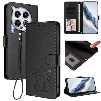 Embossed Heart Cat Leather Phone Case with Hand Strap, For Tecno Camon 30 Pro, For Tecno Camon 30 Premier 5G, For Tecno Camon 30 4G / 5G, For Tecno Pova 6 Pro 5G, For Tecno Spark 20 Pro+ 4G, For Tecno Pova 5 Pro, For Tecno Pova Neo 3, For Tecno Pova 5 ...