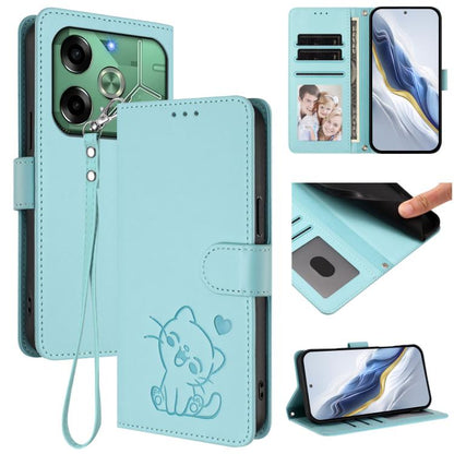 Embossed Heart Cat Leather Phone Case with Hand Strap, For Tecno Spark 30 5G / Pova 6 Neo 5G, For Tecno Spark 30 Pro 4G, For Tecno Spark 30 4G, For Tecno Spark Go 5G 2025 / Hot 60i 5G, For Tecno Spark 30C 4G, For Tecno Spark 20 Pro 5G                  ...