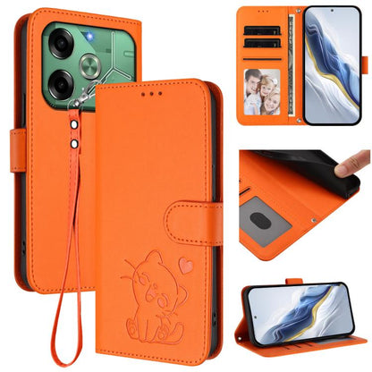 Embossed Heart Cat Leather Phone Case with Hand Strap, For Tecno Spark 30 5G / Pova 6 Neo 5G, For Tecno Spark 30 Pro 4G, For Tecno Spark 30 4G, For Tecno Spark Go 5G 2025 / Hot 60i 5G, For Tecno Spark 30C 4G, For Tecno Spark 20 Pro 5G                  ...