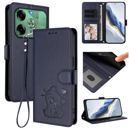 Embossed Heart Cat Leather Phone Case with Hand Strap, For Tecno Spark 30 5G / Pova 6 Neo 5G, For Tecno Spark 30 Pro 4G, For Tecno Spark 30 4G, For Tecno Spark Go 5G 2025 / Hot 60i 5G, For Tecno Spark 30C 4G, For Tecno Spark 20 Pro 5G                  ...