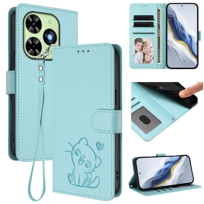 Embossed Heart Cat Leather Phone Case with Hand Strap, For Tecno Camon 50 Pro 4G, For Tecno Camon 50 4G, For Tecno Spark Go 2024 4G / 20C 4G, For Tecno Spark 40C, For Tecno Pova 7 Pro 5G, For Tecno Pova 7 5G 2025, For Tecno Spark 40 Pro+ 4G            ...
