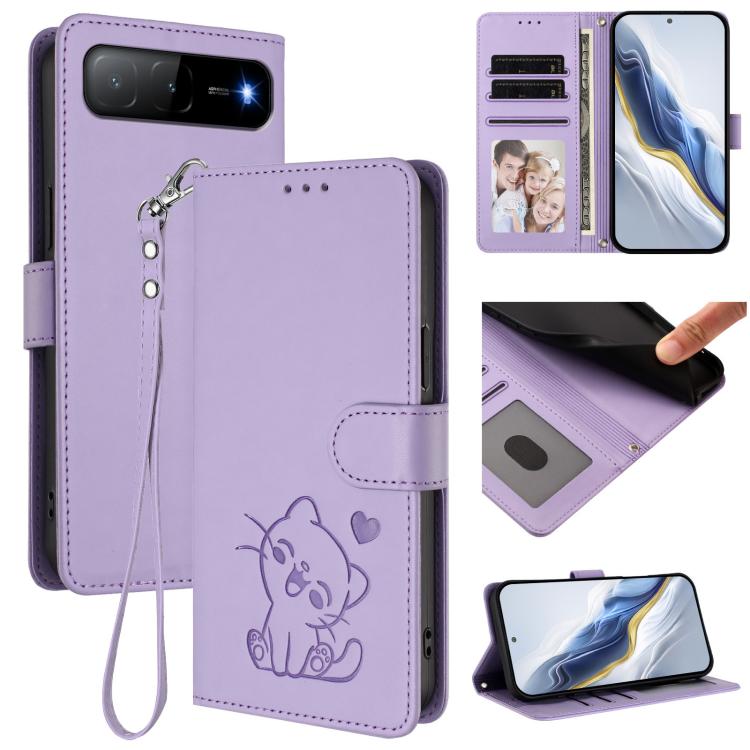 Embossed Heart Cat Leather Phone Case with Hand Strap, For Tecno Spark 30 5G / Pova 6 Neo 5G, For Tecno Spark 30 Pro 4G, For Tecno Spark 30 4G, For Tecno Spark Go 5G 2025 / Hot 60i 5G, For Tecno Spark 30C 4G, For Tecno Spark 20 Pro 5G                  ...