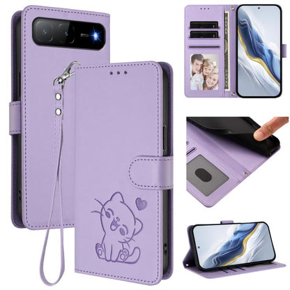 Embossed Heart Cat Leather Phone Case with Hand Strap, For Tecno Spark 30 5G / Pova 6 Neo 5G, For Tecno Spark 30 Pro 4G, For Tecno Spark 30 4G, For Tecno Spark Go 5G 2025 / Hot 60i 5G, For Tecno Spark 30C 4G, For Tecno Spark 20 Pro 5G                  ...
