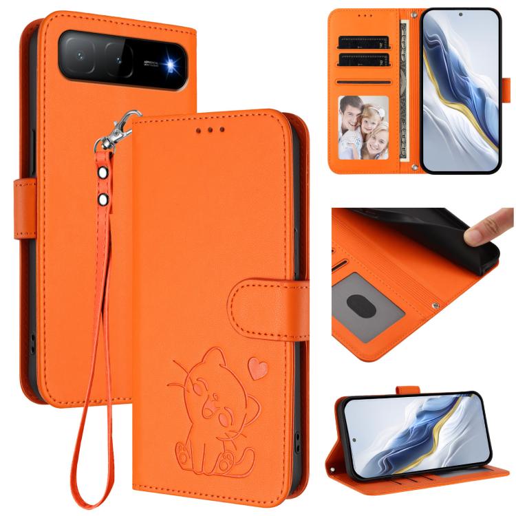 Embossed Heart Cat Leather Phone Case with Hand Strap, For Tecno Spark 30 5G / Pova 6 Neo 5G, For Tecno Spark 30 Pro 4G, For Tecno Spark 30 4G, For Tecno Spark Go 5G 2025 / Hot 60i 5G, For Tecno Spark 30C 4G, For Tecno Spark 20 Pro 5G                  ...