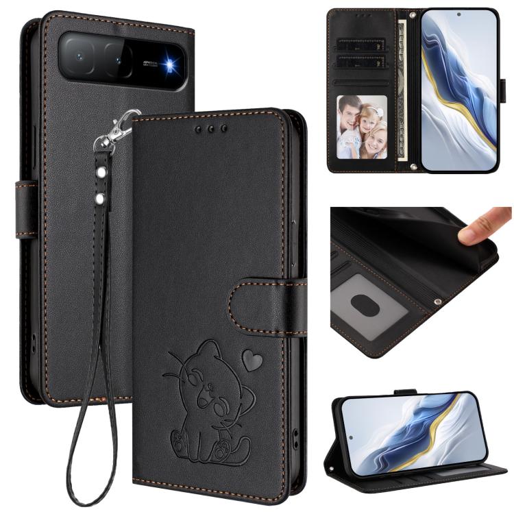 Embossed Heart Cat Leather Phone Case with Hand Strap, For Tecno Spark 30 5G / Pova 6 Neo 5G, For Tecno Spark 30 Pro 4G, For Tecno Spark 30 4G, For Tecno Spark Go 5G 2025 / Hot 60i 5G, For Tecno Spark 30C 4G, For Tecno Spark 20 Pro 5G                  ...