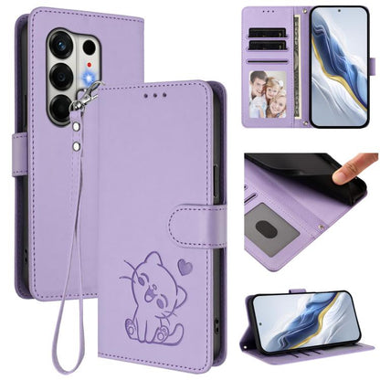 Embossed Heart Cat Leather Phone Case with Hand Strap, For Tecno Camon 50 Pro 4G, For Tecno Camon 50 4G, For Tecno Spark Go 2024 4G / 20C 4G, For Tecno Spark 40C, For Tecno Pova 7 Pro 5G, For Tecno Pova 7 5G 2025, For Tecno Spark 40 Pro+ 4G            ...