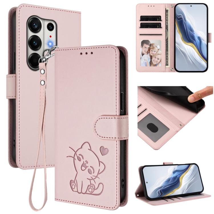 Embossed Heart Cat Leather Phone Case with Hand Strap, For Tecno Camon 50 Pro 4G, For Tecno Camon 50 4G, For Tecno Spark Go 2024 4G / 20C 4G, For Tecno Spark 40C, For Tecno Pova 7 Pro 5G, For Tecno Pova 7 5G 2025, For Tecno Spark 40 Pro+ 4G            ...