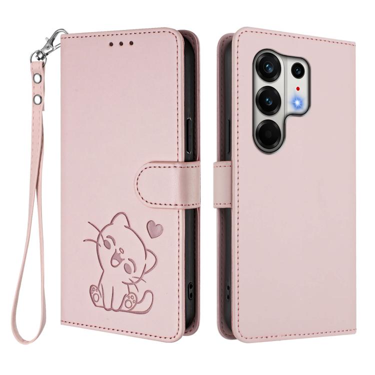 Embossed Heart Cat Leather Phone Case with Hand Strap, For Tecno Camon 50 Pro 4G, For Tecno Camon 50 4G, For Tecno Spark Go 2024 4G / 20C 4G, For Tecno Spark 40C, For Tecno Pova 7 Pro 5G, For Tecno Pova 7 5G 2025, For Tecno Spark 40 Pro+ 4G            ...