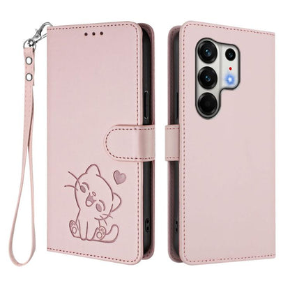 Embossed Heart Cat Leather Phone Case with Hand Strap, For Tecno Camon 50 Pro 4G, For Tecno Camon 50 4G, For Tecno Spark Go 2024 4G / 20C 4G, For Tecno Spark 40C, For Tecno Pova 7 Pro 5G, For Tecno Pova 7 5G 2025, For Tecno Spark 40 Pro+ 4G            ...