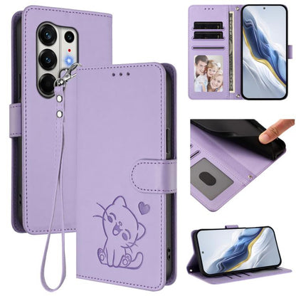 Embossed Heart Cat Leather Phone Case with Hand Strap, For Tecno Camon 50 Pro 4G, For Tecno Camon 50 4G, For Tecno Spark Go 2024 4G / 20C 4G, For Tecno Spark 40C, For Tecno Pova 7 Pro 5G, For Tecno Pova 7 5G 2025, For Tecno Spark 40 Pro+ 4G            ...