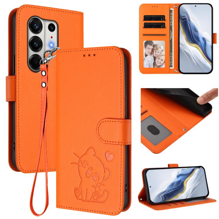 Embossed Heart Cat Leather Phone Case with Hand Strap, For Tecno Camon 50 Pro 4G, For Tecno Camon 50 4G, For Tecno Spark Go 2024 4G / 20C 4G, For Tecno Spark 40C, For Tecno Pova 7 Pro 5G, For Tecno Pova 7 5G 2025, For Tecno Spark 40 Pro+ 4G            ...