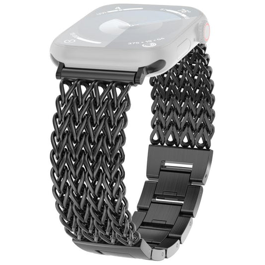 xDfind Fischgrät-Armband aus geflochtenem Edelstahl, für Apple Watch 42 / 44 / 45 / 46 / 49mm, für Apple Watch 38 / 40 / 41 / S10 42mm