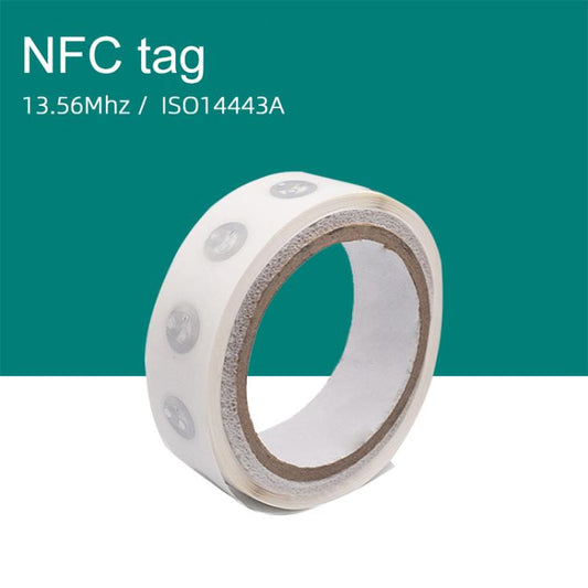 NFC Tags Sticker with NTAG213 Chip HF RFID Labels Wet Inlay Round 18mm Support Customization