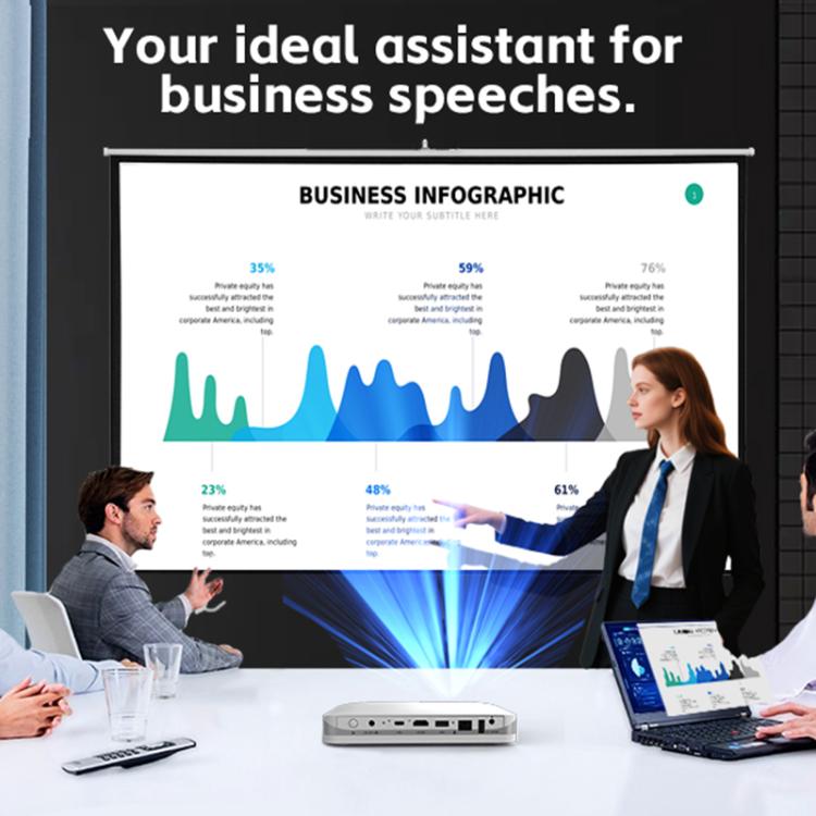 WOWOTO WWT-T10 Android 9.0 DLP 1920x1080P HD 350-400ANSI Smart Projector, WWT-T10