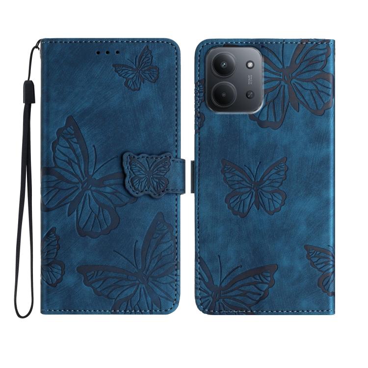 Skin-feel Embossed Butterfly Leather Phone Case, For Redmi K90 Pro Max / Poco F8 Ultra, For Redmi K90 / Poco F8 Pro, For Redmi 15C 5G / 4G EU 173mm, For Redmi 15 5G / 4G EU 171mm, For Redmi 15C 5G / 4G Global 171mm