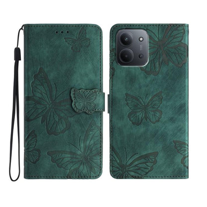Skin-feel Embossed Butterfly Leather Phone Case, For Redmi K90 Pro Max / Poco F8 Ultra, For Redmi K90 / Poco F8 Pro, For Redmi 15C 5G / 4G EU 173mm, For Redmi 15 5G / 4G EU 171mm, For Redmi 15C 5G / 4G Global 171mm