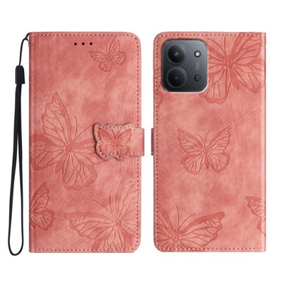 Skin-feel Embossed Butterfly Leather Phone Case, For Redmi K90 Pro Max / Poco F8 Ultra, For Redmi K90 / Poco F8 Pro, For Redmi 15C 5G / 4G EU 173mm, For Redmi 15 5G / 4G EU 171mm, For Redmi 15C 5G / 4G Global 171mm