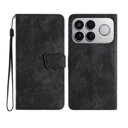 Skin-feel Embossed Butterfly Leather Phone Case, For Redmi K90 Pro Max / Poco F8 Ultra, For Redmi K90 / Poco F8 Pro, For Redmi 15C 5G / 4G EU 173mm, For Redmi 15 5G / 4G EU 171mm, For Redmi 15C 5G / 4G Global 171mm