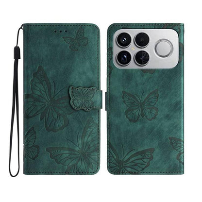 Skin-feel Embossed Butterfly Leather Phone Case, For Redmi K90 Pro Max / Poco F8 Ultra, For Redmi K90 / Poco F8 Pro, For Redmi 15C 5G / 4G EU 173mm, For Redmi 15 5G / 4G EU 171mm, For Redmi 15C 5G / 4G Global 171mm