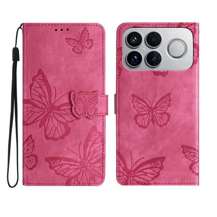 Skin-feel Embossed Butterfly Leather Phone Case, For Redmi K90 Pro Max / Poco F8 Ultra, For Redmi K90 / Poco F8 Pro, For Redmi 15C 5G / 4G EU 173mm, For Redmi 15 5G / 4G EU 171mm, For Redmi 15C 5G / 4G Global 171mm