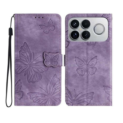 Skin-feel Embossed Butterfly Leather Phone Case, For Redmi K90 Pro Max / Poco F8 Ultra, For Redmi K90 / Poco F8 Pro, For Redmi 15C 5G / 4G EU 173mm, For Redmi 15 5G / 4G EU 171mm, For Redmi 15C 5G / 4G Global 171mm