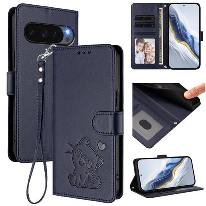 Embossed Heart Cat Leather Phone Case with Hand Strap, For Google Pixel 11 Pro XL, For Google Pixel 11 Pro / Pixel 11, For Google Pixel 10 Pro XL / 9 Pro XL, For Google Pixel 10 / 10 Pro / 9 Pro, For Google Pixel 9a, For Google Pixel 8a                ...