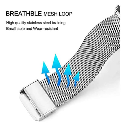 Fine Mesh Buckle Stainless Steel Watch Band, For Amazfit T-Rex Pro