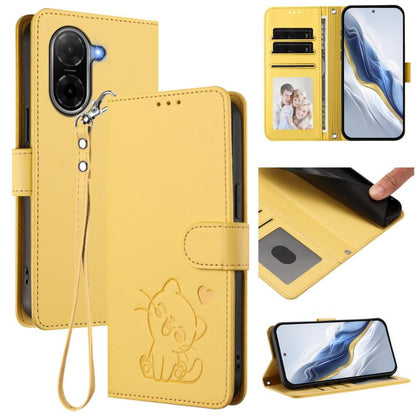 Étui de téléphone en cuir avec cœur gaufré et dragonne, Pour Redmi A5 4G 171.7mm / Xiaomi Poco C71, Pour Redmi K90 Max 5G, Pour Redmi A7 Pro 4G / 5G 171mm / Poco C85x 5G, Pour Redmi 15a 5G, Pour Redmi Turbo 5 Max 5G / Poco X8 Pro Max 5G