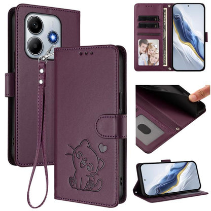 Embossed Heart Cat Leather Phone Case with Hand Strap, For Redmi Note 14 5G India / Xiaomi M7 Pro 5G, For Redmi Note 14 Pro 4G Global, For Redmi Note 14 4G 163.25mm, For Redmi A4 5G / A3 Pro / 14C 4G / 14R, For Redmi K70 Ultra 5G                       ...
