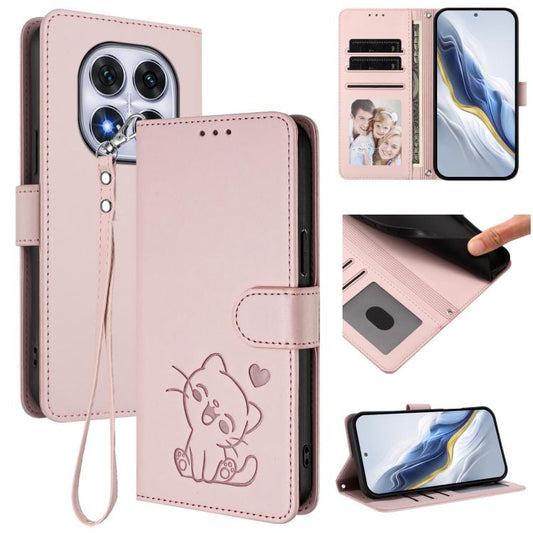 Embossed Heart Cat Leather Phone Case with Hand Strap, For Redmi Note 14 Pro 4G Global, For Redmi Note 14 4G 163.25mm, For Redmi A4 5G / A3 Pro / 14C 4G / 14R, For Redmi K70 Ultra 5G, For Redmi A3 4G / A3x / Xiaomi Poco C61                             ...