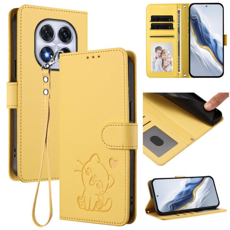 Embossed Heart Cat Leather Phone Case with Hand Strap, For Redmi Note 14 5G India / Xiaomi M7 Pro 5G, For Redmi Note 14 Pro 4G Global, For Redmi Note 14 4G 163.25mm, For Redmi A4 5G / A3 Pro / 14C 4G / 14R, For Redmi K70 Ultra 5G                       ...