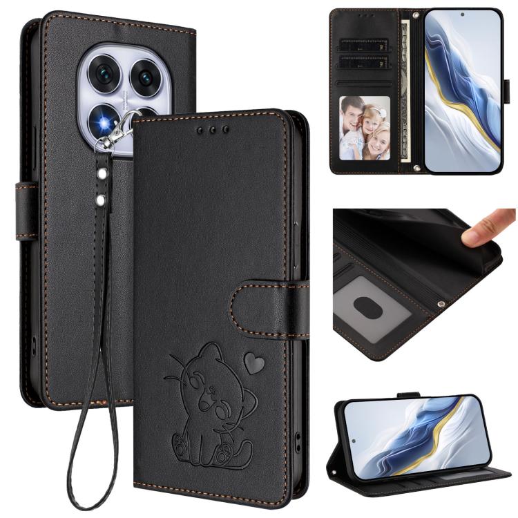 Embossed Heart Cat Leather Phone Case with Hand Strap, For Redmi Note 14 5G India / Xiaomi M7 Pro 5G, For Redmi Note 14 Pro 4G Global, For Redmi Note 14 4G 163.25mm, For Redmi A4 5G / A3 Pro / 14C 4G / 14R, For Redmi K70 Ultra 5G                       ...