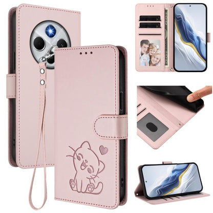 Embossed Heart Cat Leather Phone Case with Hand Strap, For Redmi Note 14 5G India / Xiaomi M7 Pro 5G, For Redmi Note 14 Pro 4G Global, For Redmi Note 14 4G 163.25mm, For Redmi A4 5G / A3 Pro / 14C 4G / 14R, For Redmi K70 Ultra 5G                       ...