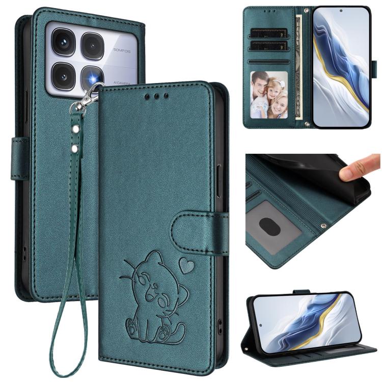 Embossed Heart Cat Leather Phone Case with Hand Strap, For Redmi Note 14 5G India / Xiaomi M7 Pro 5G, For Redmi Note 14 Pro 4G Global, For Redmi Note 14 4G 163.25mm, For Redmi A4 5G / A3 Pro / 14C 4G / 14R, For Redmi K70 Ultra 5G                       ...