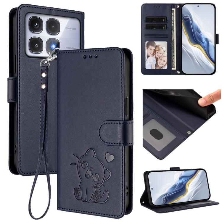 Embossed Heart Cat Leather Phone Case with Hand Strap, For Redmi Note 14 5G India / Xiaomi M7 Pro 5G, For Redmi Note 14 Pro 4G Global, For Redmi Note 14 4G 163.25mm, For Redmi A4 5G / A3 Pro / 14C 4G / 14R, For Redmi K70 Ultra 5G                       ...